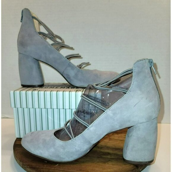 Nine West Kaede Suede Strappy Block Pumps - Picture 3 of 15